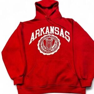 Vintage Arkansas Razorbacks jansport red hoodie sweatshirt fits Medium / large